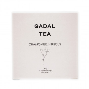 Ceai organic de musetel si hibiscus - 15 pliculete piramide, Gadal Tea