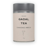 Ceai organic de musetel si hibiscus - cutie metalica, vrac 70g Gadal Tea