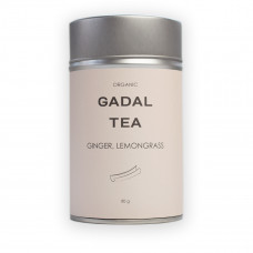 Ceai organic de ghimbir si lemongrass -  cutie metalica vrac 70g, Gadal Tea