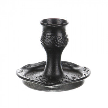 Sfeșnic ceramică neagră de Corund 10,5 cm Model 1