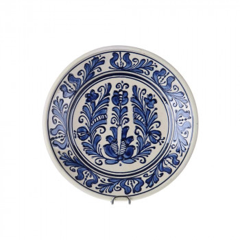 Farfurie tradițională ceramică albastră de Corund 19-21 cm