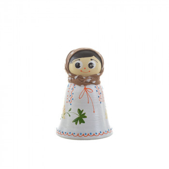 Păpușă tradițională mică din ceramică model fetiță 10 cm