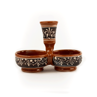 Solniță sare/ piper ceramică maro de Corund Solniță sare/ piper ceramică maro de Corund