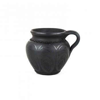 Cană din ceramică neagră de Marginea 300 ml