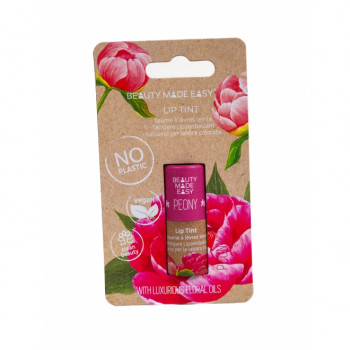 Balsam buze nuanțator, vegan, zero plastic, Peony, Beauty Made Easy, 5.5 g