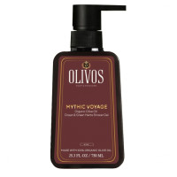 Gel de dus Mythic Voyage cu ulei de măsline și parfum proaspat de oceanși plante verzi, Olivos, 750 ml