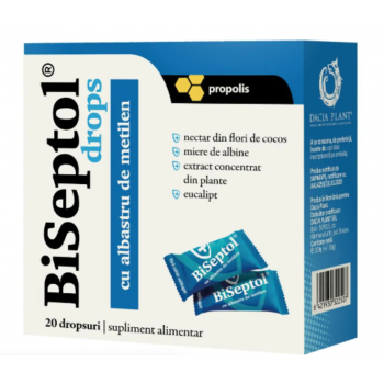 BiSeptol drops - cu propolis si albastru de metilen (20 buc) Dacia Plant