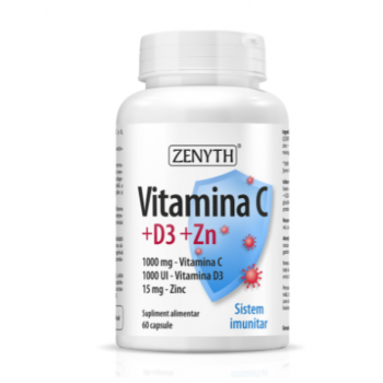 VITAMINA C 100MG+D3 1000UI+ZN 15MG, 60CPS